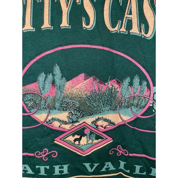 Vintage Scottys Castle Shirt Death Valley Green Desert Mountain Tee VTG 90s L - Picture 3 of 11